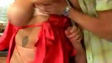 Busty mature mom makes him cum twice on her big tits