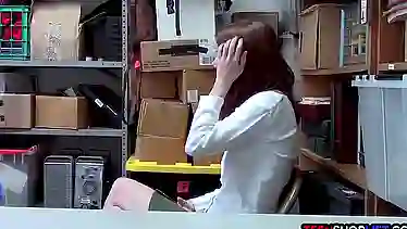 Shy redhead teen thief busted stealing