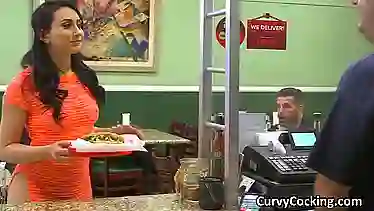 PAWG beauty blows cock in public toilet