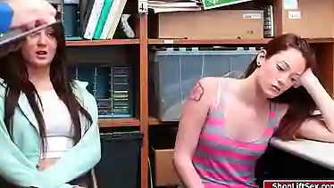 Shoplifter and her sis fuck LP officer