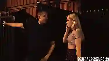 Sexy teen gets public sex humiliation and brutal pickup