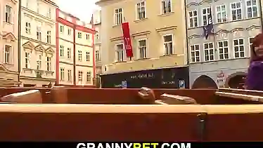 Hot 60 years old grandma in stockings