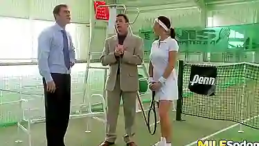 Double Penetration On The Tennis Court - EPORNER