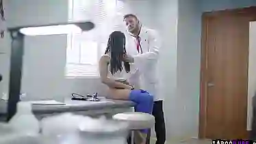 Horny doctor fucked a Kira Noir black teen pussy