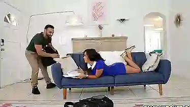 Derrick Ferrari busts his gigantic load all over Penelopes pretty face