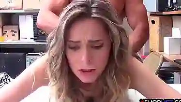 Petite teen punished by a security guard