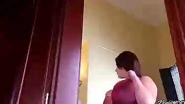 Xenia Wood is a chubby slut who was caught on tape while she was changing the bra
