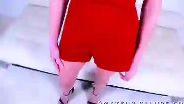 Lovely amateur, red haired babe, Lacy Lennon is sucking her best friend's dick instead of his wife