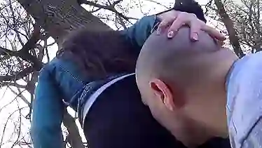 Outdoor Facesitting and Ass Worship Femdom.