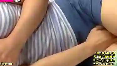 Japanese babe is about to get fucked in a doggy style position, because she likes it like that