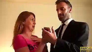 Red haired slut with big boobs got fucked until she started moaning and screaming from pleasure