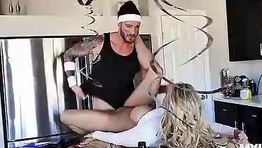 Katie Morgan is a smoking hot, blonde milf, who likes to get fucked, even in the kitchen
