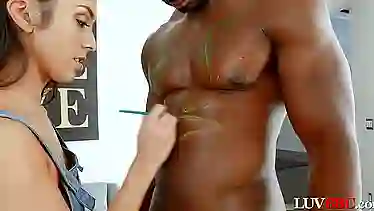 Cute teen artist gets blacked
