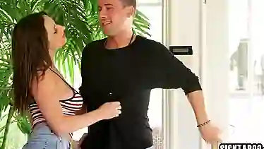 Hot brunette banged by a perverted guy