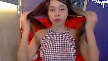 Super Cute Amateur Schoolgirl stripping and fingering on webcam