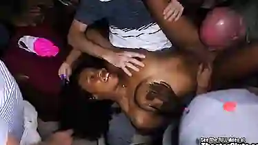 Beautiful Big Boob Black Teen Theater Gang Bang Gagger