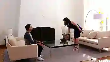 Stepmom sucks stepsons rod and climbs on top