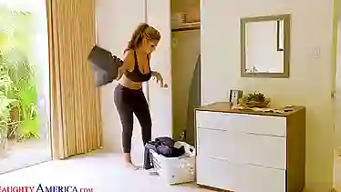 Naughty wife Bridgette B gets naughty in lingerie & shows off her big tits