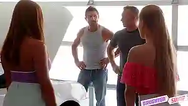 Skylar Snow & Sloan Harper swap daughters in wild group sex frenzy