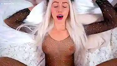 Emilia Bunny, the stunning blonde babe, goes wild on a hard cock