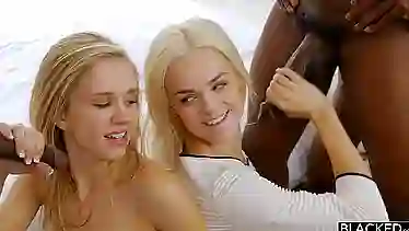 Blonde Elsa gets a hardcore interracial pounding and a mouthful of cum