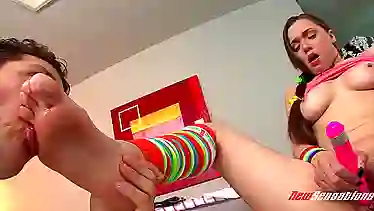 Naughty teen goes wild with blowjob and hardcore action