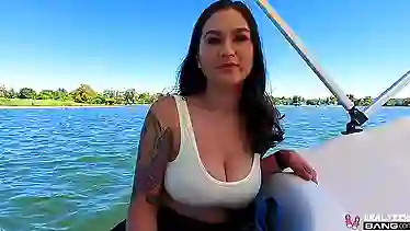 Innocent Face Big Tits gives an epic POV blowjob with her huge tits bouncing