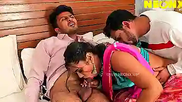 India: Big Tits Asian Babe gets a mouthful from India's hottest pornstar, Rajshot.