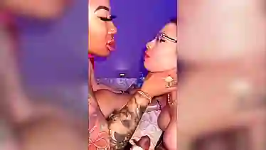 Watch two big-titted ebony MILFs share a hard cock in a hot POV threesome