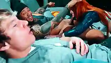 Redhead MILF Lauren Phillips takes her husband's football bet and gets creampied