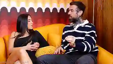 Watch Lina Love's massive tits bounce as she sucks and fucks like a pro