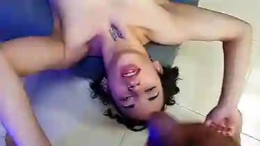 Stepbrother and stepsister get wet and wild with their tight assholes
