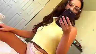My step-sister gets a hot creampie in her tight pussy