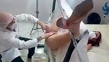 Naughty redhead gynecologist fucks new patient with a hot load of cum