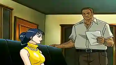 Naughty MILF with big tits gets tied up and pounded in a steamy hentai