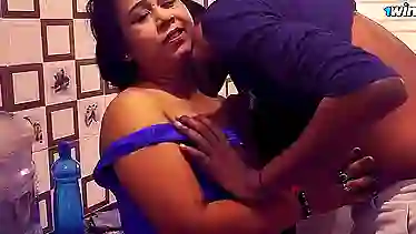 Hot Indian Bhabhi gets down and dirty in the kitchen