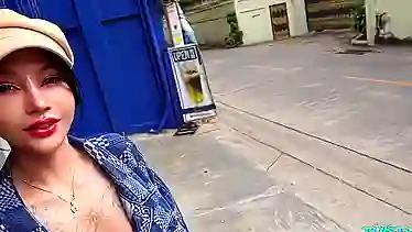 Watch this busty Thai babe take it from behind POV style