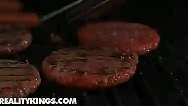 Riley Rose & Hailey Rose taste Mick's sausage before getting fucked in reality kings