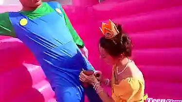 Princess Daisy gets naughty in her bouncy castle, Aka Princess Daisy