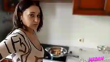 Big-titted MILF seduces son's friend for a deep-throat BJ & a mouthful of cum