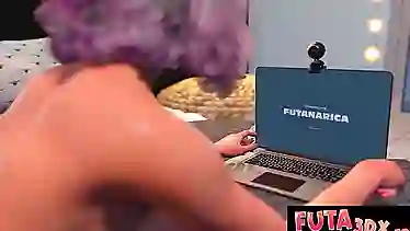 Futa Babe's tight ass stretched wide by a massive cock