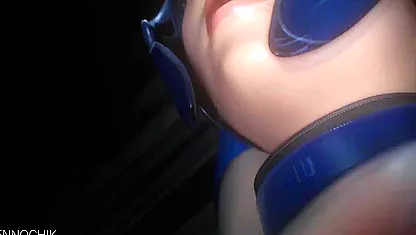 Sexy Dark Moon gets her face painted with dark chocolate