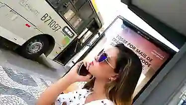 Sexy girl feet in public street - foot fetish