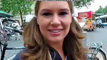 Real funny girl goes for outdoor hard anal fucking