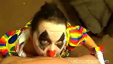 Clown Gets Rough Deepthroat Facefuck until CUM down Throat!