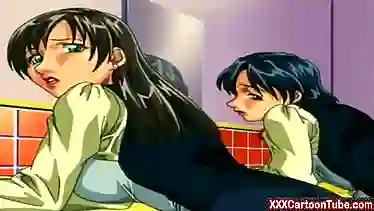 Two sexy girls get fucked by bank robbers hentai